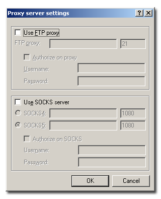 Handy Backup: Proxy Server Settings